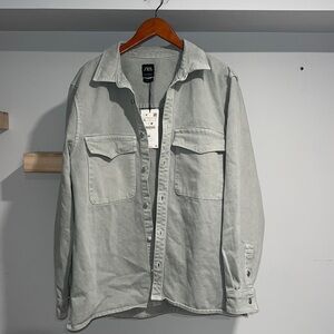 Zara green denim‎ jacket NWT